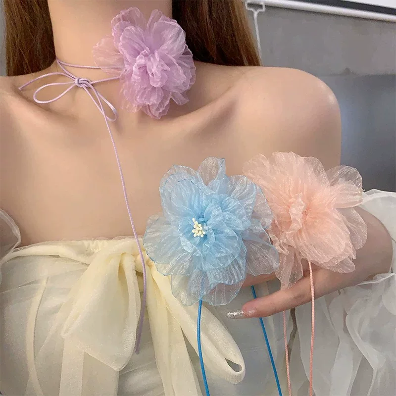 Горный чай, пояс, милое изысканное длинное атмосферное ожерелье с цветочным рисунком