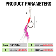 10-Piece Colorful Feather Single Hook Iron Plate Hook with Barbed and Glitter Spreader Lure Hook for Cross-Border Wholesale