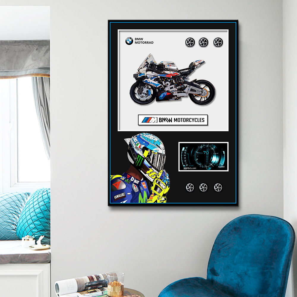 Porsche 911 modelo de coche deportivo pintura colgante sala de estar creativa bloques de construcción tridimensionales pintura decorativa física mural infantil transfronterizo