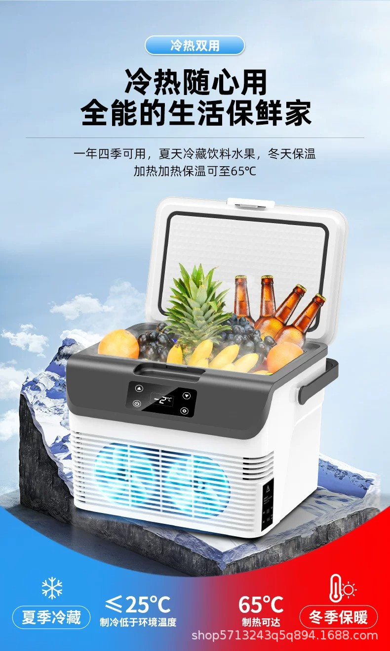 Mini Refrigerator 2-8 Degrees for Storing Traditional Chinese Medicine, Breast Milk, Insulin; Portable Heating and Cooling for Home Use, 12V 24V Truck Use