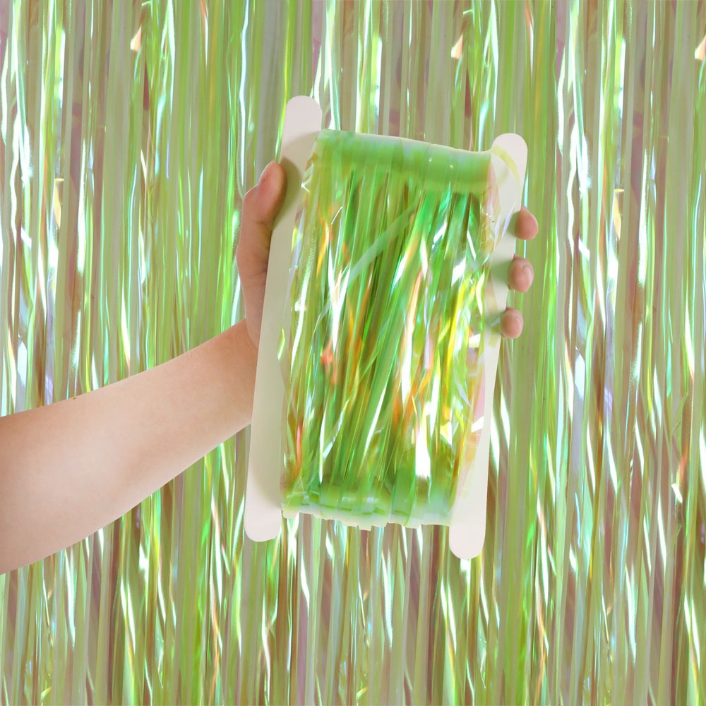 Decoración de la fiesta de cumpleaños Color mágico Candy Color Color Barras de colores Rain Silk Cortina de fondo Arreglo de siete colores transparente Rain Silk