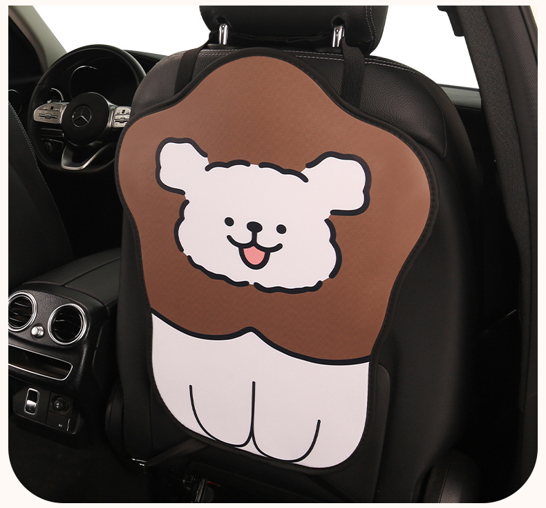 Women's Cute Cartoon Car Seat Back Anti-Kick Pad Dirty Resistant Car Rear Seat Back Anti-Stain Pad