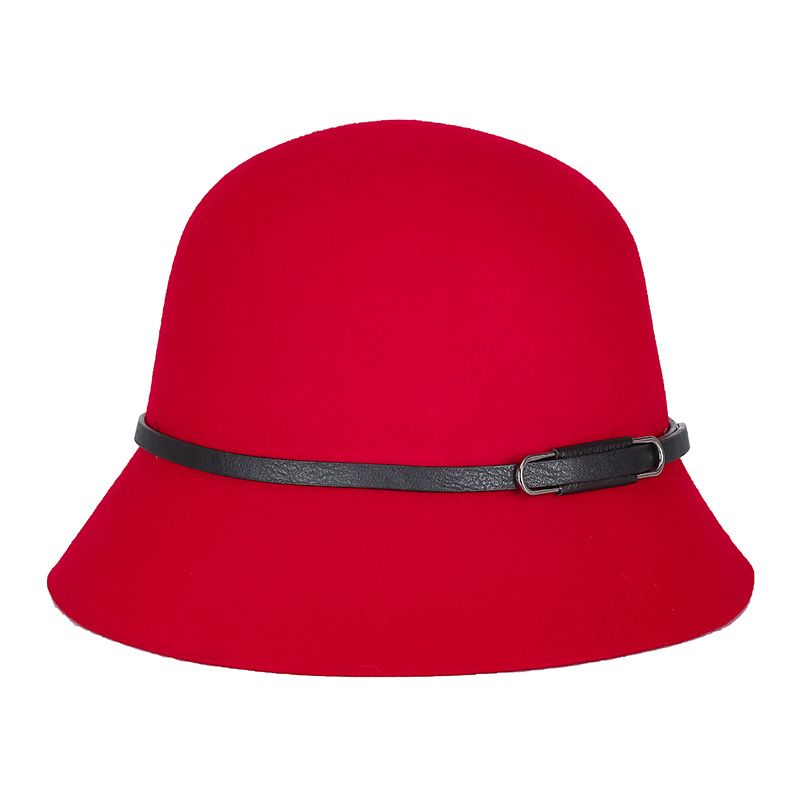 Sombrero de las mujeres de otoño e invierno de lana pura lana sombrero de la cuenca coreano japonés caliente impreso sombrero de fieltro fábrica en stock venta al por mayor image 6
