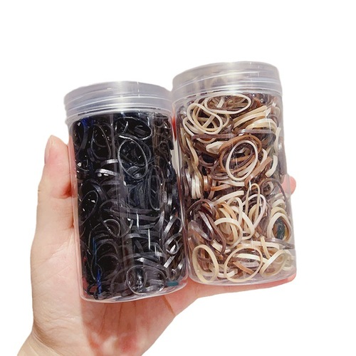 500 pieces of canned rubber bands for babies to tie their hair, black rubber rings, disposable small circles, thickened high-elastic headbands
