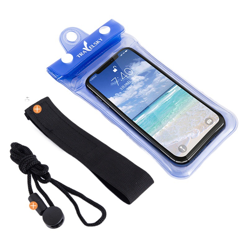 Outdoor swimming 7 inch airbag mobile phone waterproof bag touch screen arm hanging drifting diving adult children mobile phone waterproof belt