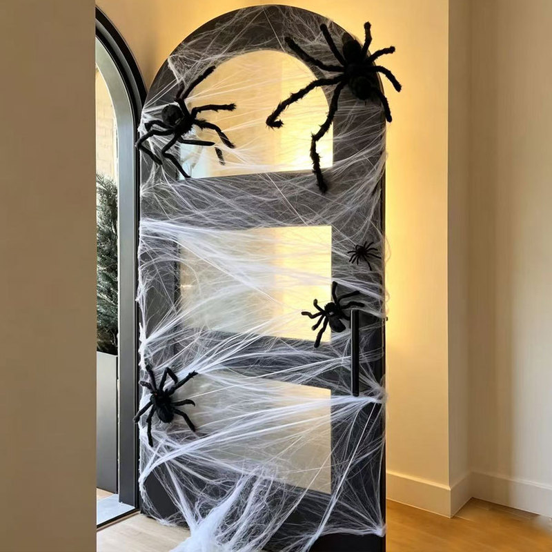 Halloween decoration props spider web spider silk haunted house bar horror scene decoration supplies spider silk cross-border Halloween decoration props spider web spider silk haunted house bar horror scene decoration supplies spider silk cross-border