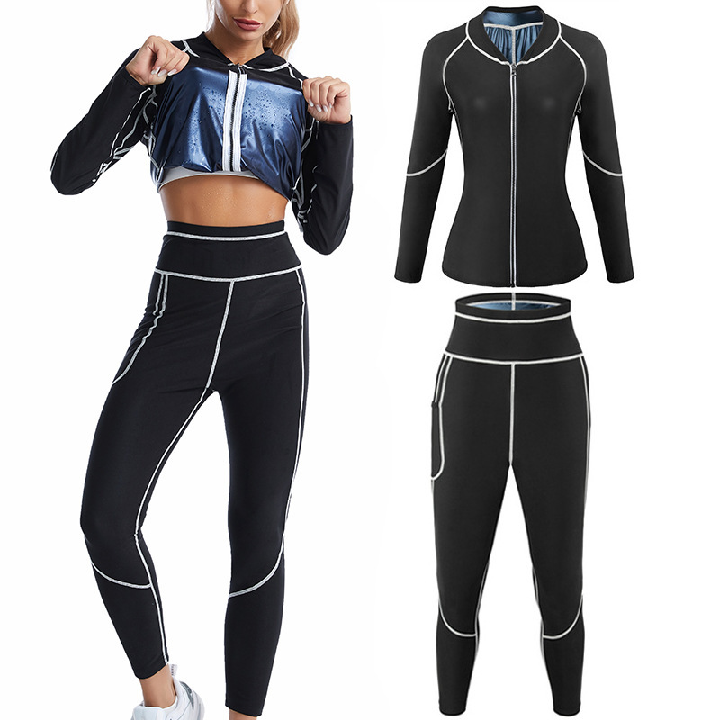 Factory Direct Sales Women's Long-Sleeved Corsets, Fitness Shapewear, Tummy Control Corsets, Cross-Border Sports Sweat Suits, Sweat Suits Factory Direct Sales Women's Long-Sleeved Corsets, Fitness Shapewear, Tummy Control Corsets, Cross-Border Sports Sweat Suits, Sweat Suits