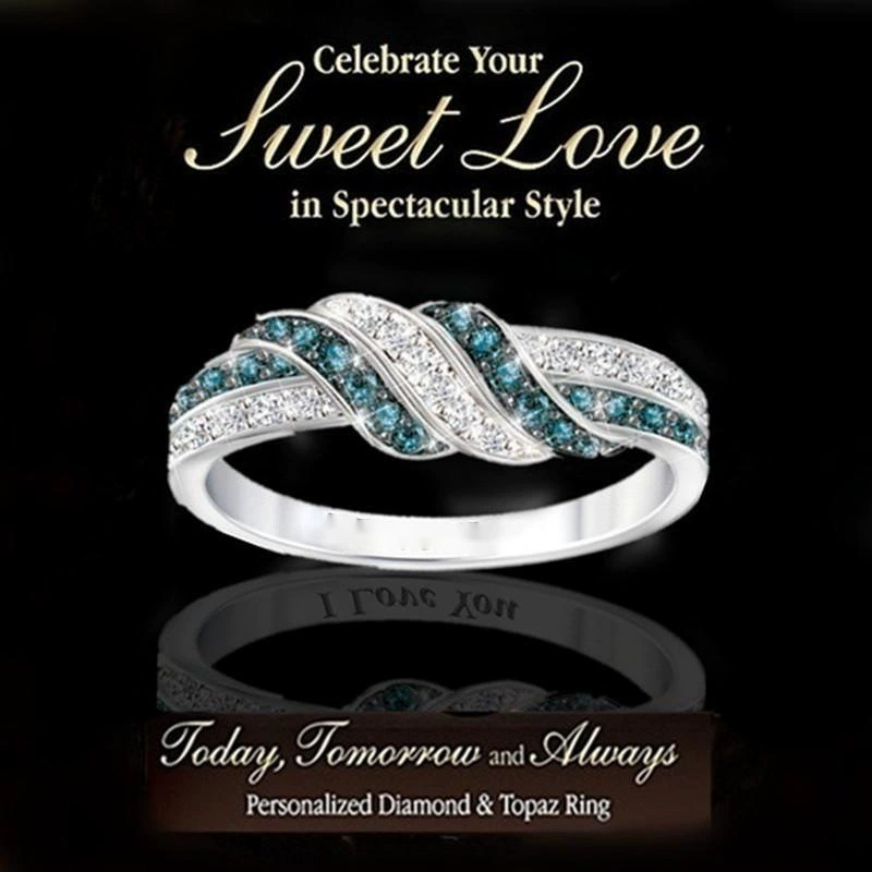 (Cross-border trading), sophisticated fashionable white sapphire ring, wish, with gem