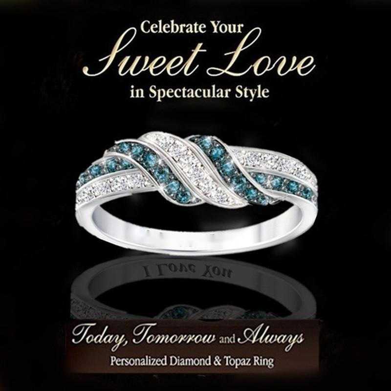 Cross-Border Wish New Hot Style Hot Selling Exquisite and Fashionable White Sapphire Romantic Women's Diamond Ring