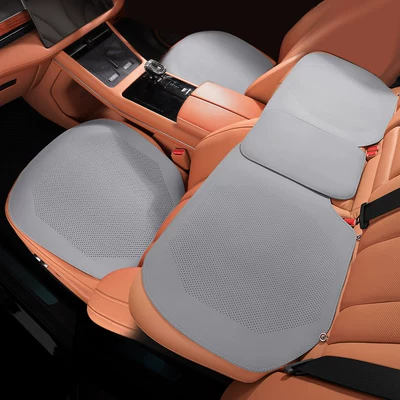Seat cushion, seat cover, Covers for All Seasons - front-and-rear-3-piece-set-high-end-gray
