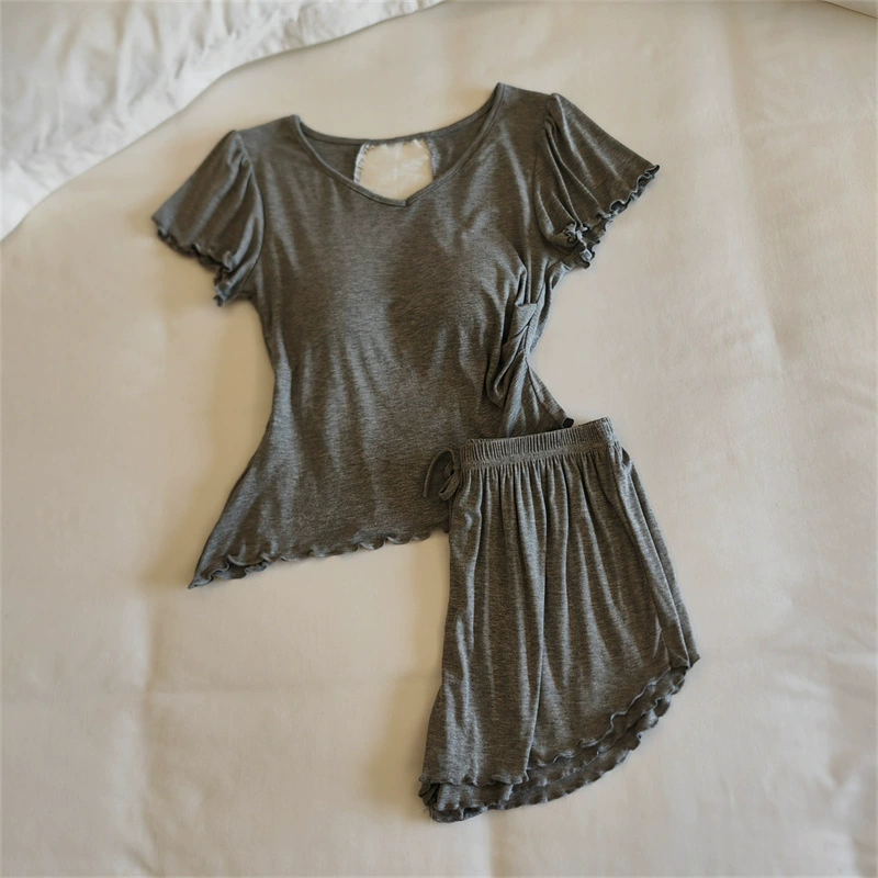 Top with cups, spring pijama, summer sexy thin set