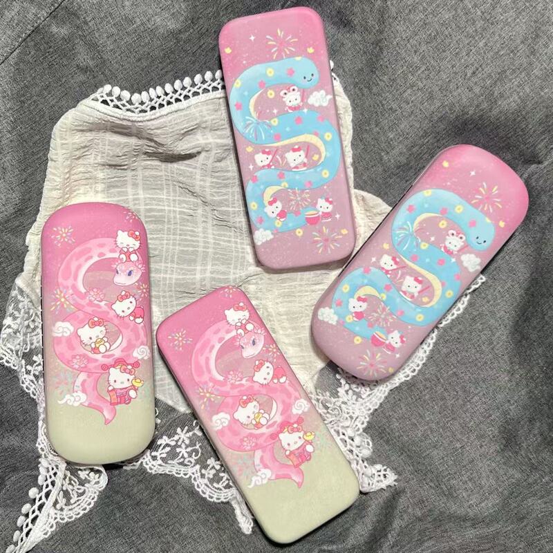 B pink year of the snake kt cartoon glasses case high color value high sense cute niche designer compression optics