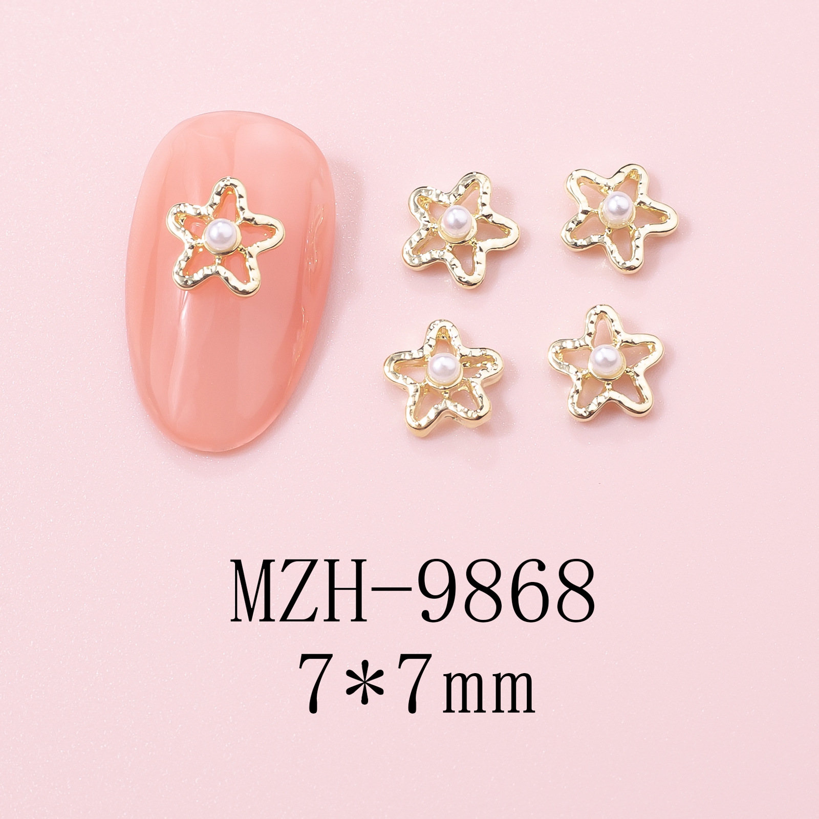 5g Weight Nail Decoration Accessories Nail Supplies 10 PCS/Package Quantity Alloy Material Star Pattern Cute Style Cute Star Alloy Nail Decoration Accessories 10 PCS/Package 18