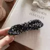 5336 Bow Floral Banana Clip-Black