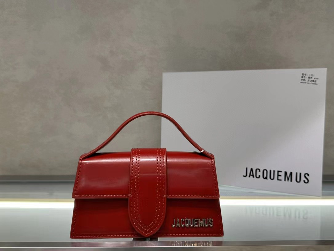 Jacquemus Le Bambino Long Red Smooth Leather