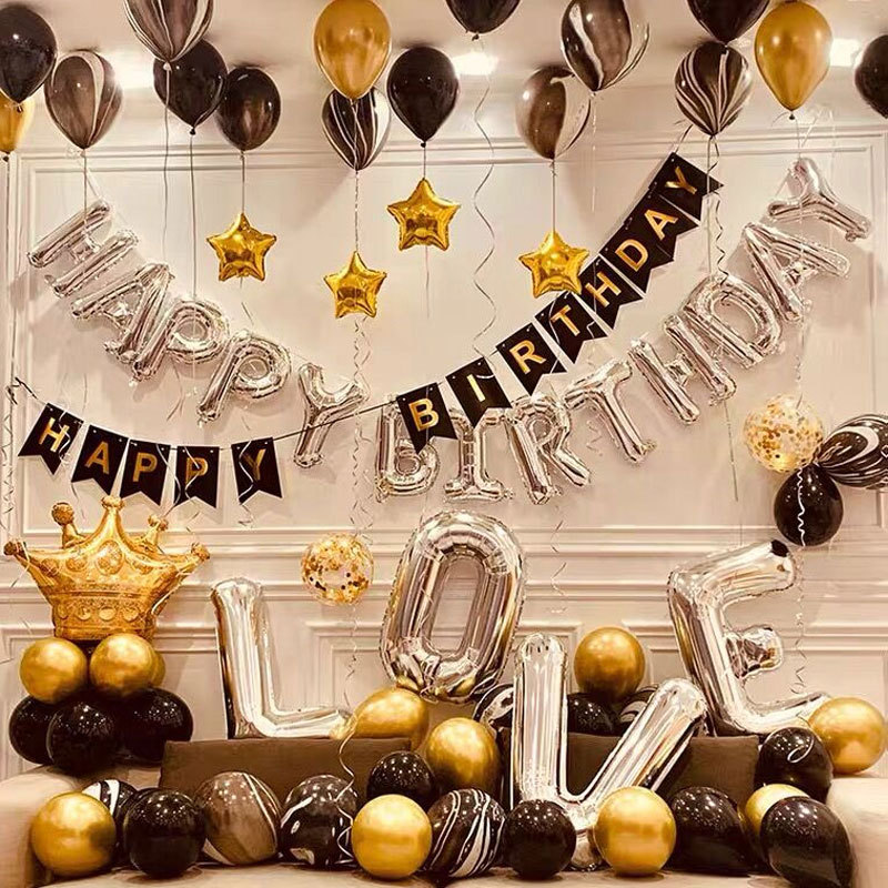 Birthday Balloon Set Decoration Cartoon Balloon Children's Baby Birthday Decoration Children's Adult Birthday Party