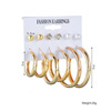 Fashionable demi-season classic earrings, hula hoop from pearl, set