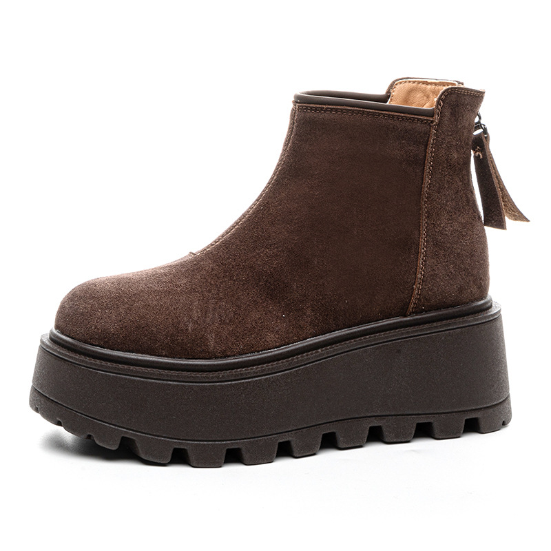 Botas de neve plataforma mulher em camurça antiderrapante_voghion.com