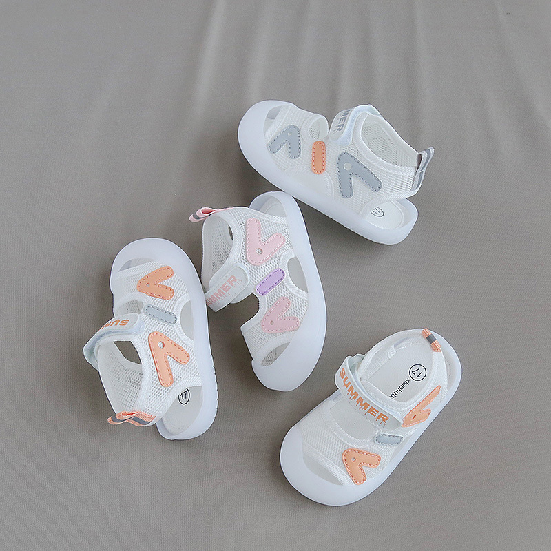 Xiaoliubao 1-2-3 Years Old Baby Baotou Sandals for Boys and Girls Non-Slip Soft Bottom Breathable Mesh Sandals
