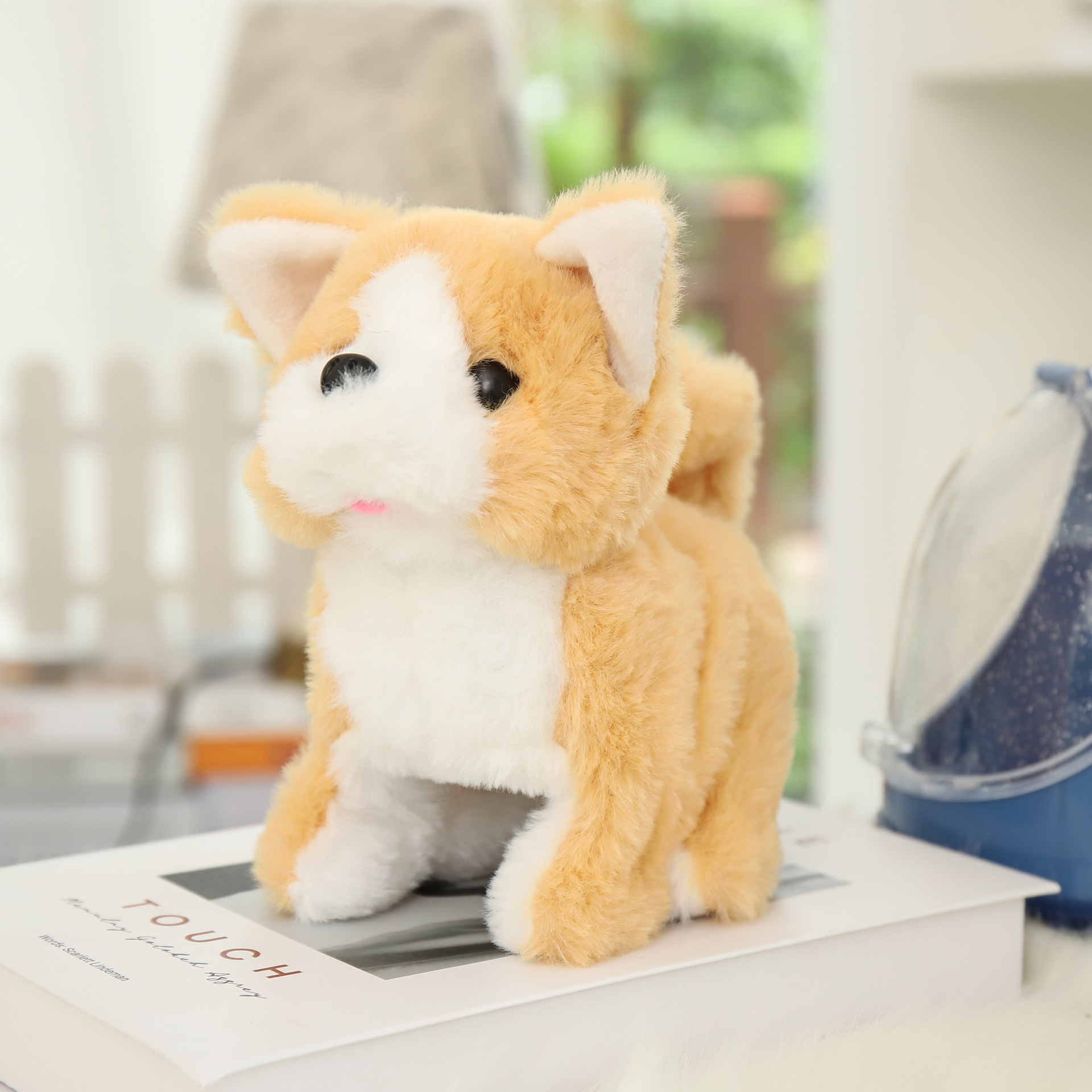 Juguete de simulación para niños perro eléctrico 1-3 peluche conejito gato mascota puesto peluche electrónico para mascotas