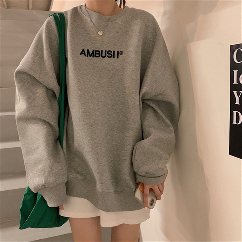 ins Super Fire Sweatshirt Women's Autumn and Winter Korean-style Printed Letter Hooded Fleece-lined Thickened bf Jacket Loose Student Top