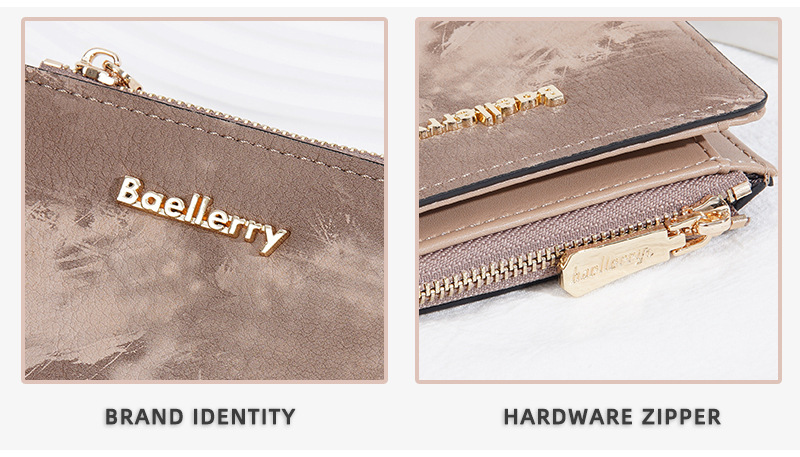 Geldbörse: Neue, kurze Geldbörse für Damen im Tintenmalerei-Stil, Münzfach für mehrere Karten, durchgehendes Geldscheinfach und Seitentaschen mit Reißverschluss für Münzen und Ringe._voghion.com