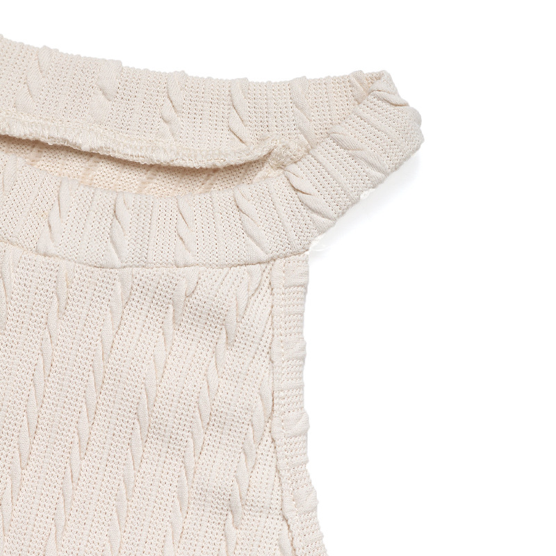 K New Solid Color Vacation Ethnic Style Su Hanging Neck Knitted Vest For Women_voghion.com