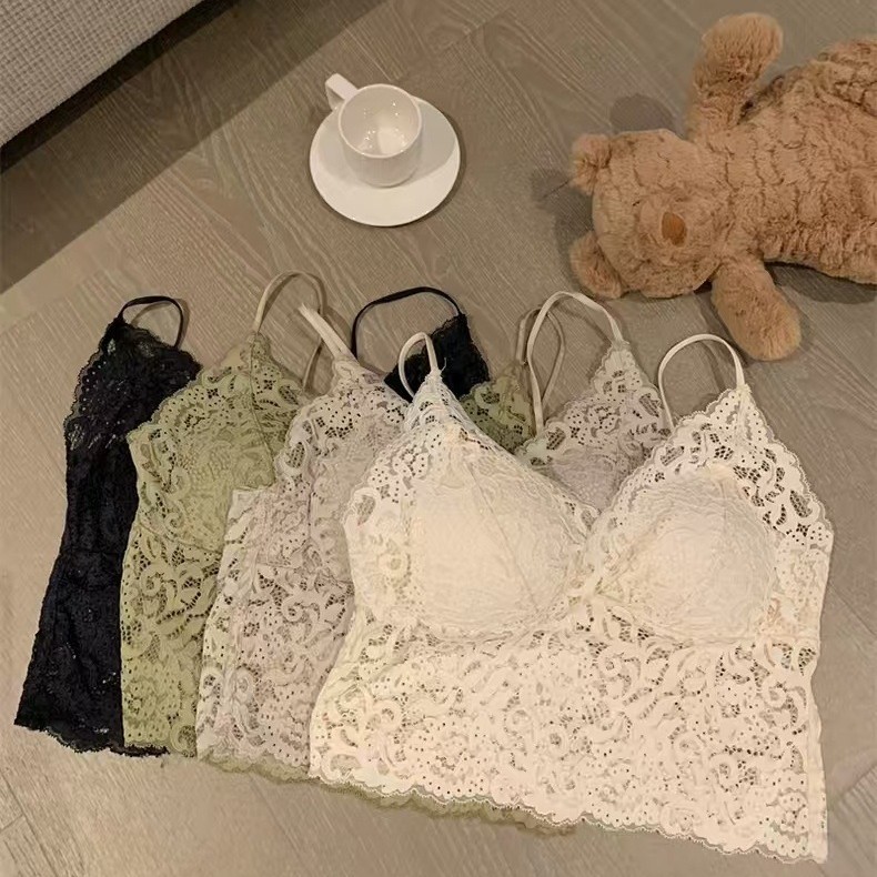 여름 여성용 레이스 서스펜더 뷰티 백 속옷, 얇고 슬림한 튜브탑, 섹시한 브라, 여성용 원피스 이너웨어 베이스 조끼