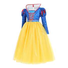 2025跨境新款 COS白雪公主角色长裙儿童装舞台演出连衣裙