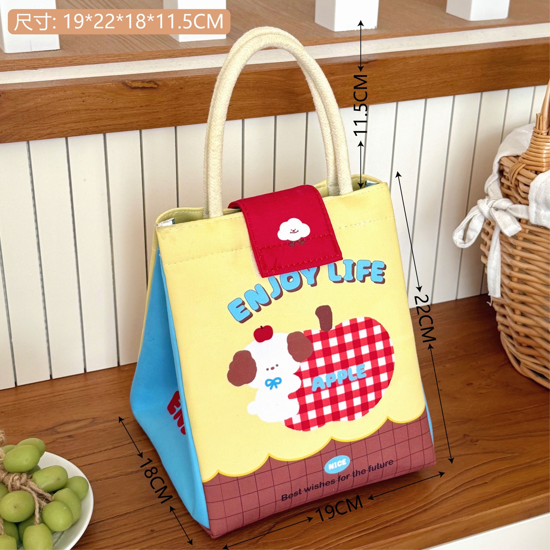 Tengyi original lindo bolso de almuerzo de oficina bolsa de gran capacidad bolsas de preservación de calor de dibujos animados bolsas de almuerzo de estudiantes