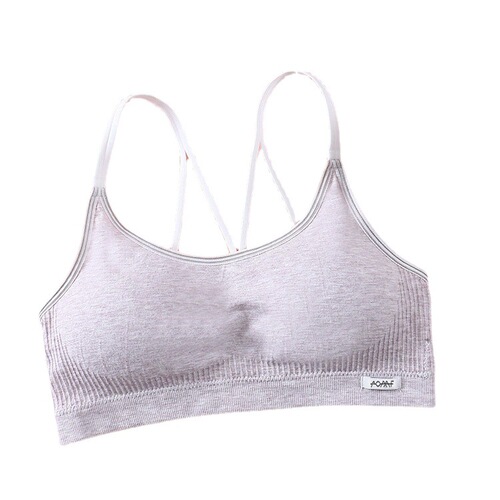 Omefen girls adolescent underwear new solid color student development stage three-stage beautiful back sports camisole