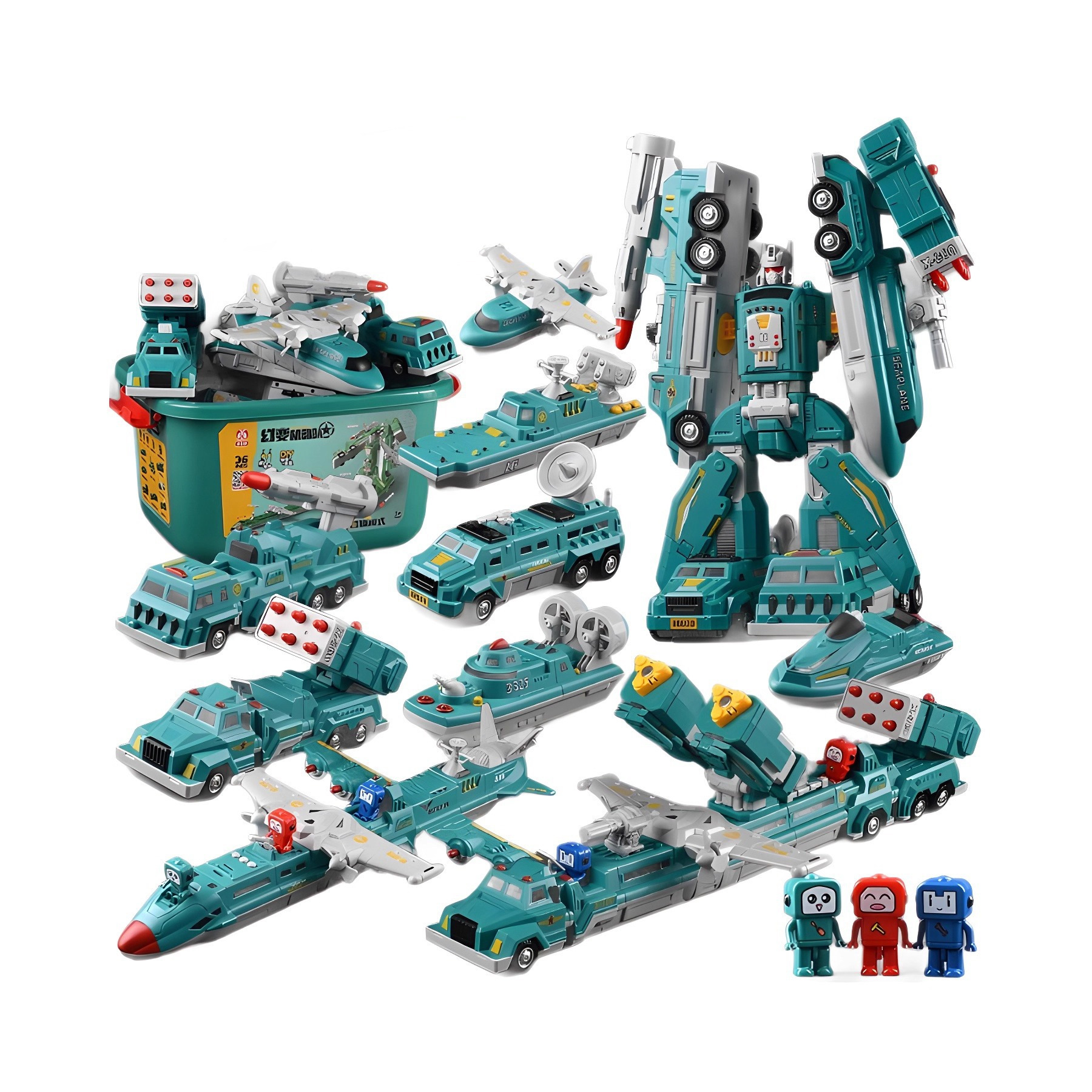 Robot de deformación magnética genuina para niños al por mayor, bloques de construcción de diamantes, juguetes magnéticos para niños, vehículos de ingeniería de ensamblaje magnético