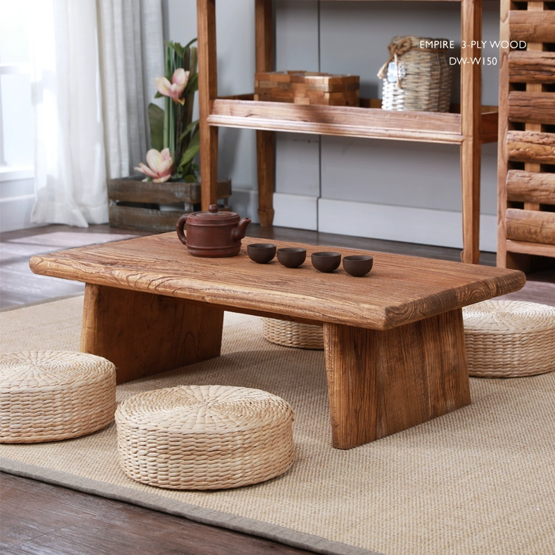 Старый стол из вяза старинный деревянный столик с татами из дерева