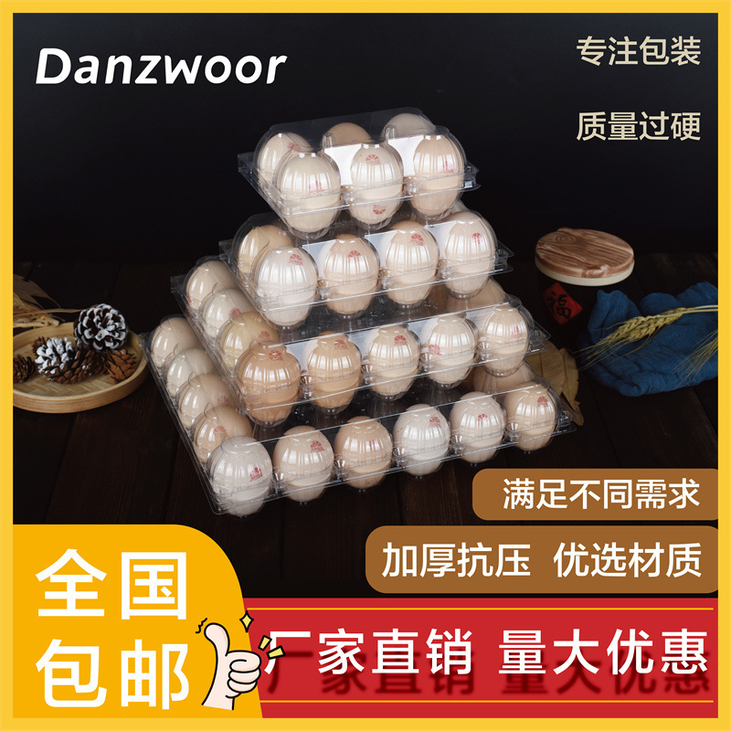 Disposable Plastic Egg Holder Transparent Earth Egg Duck Egg Packaging Box Thickened Shockproof Quail Pigeon Duck Goose Egg Box