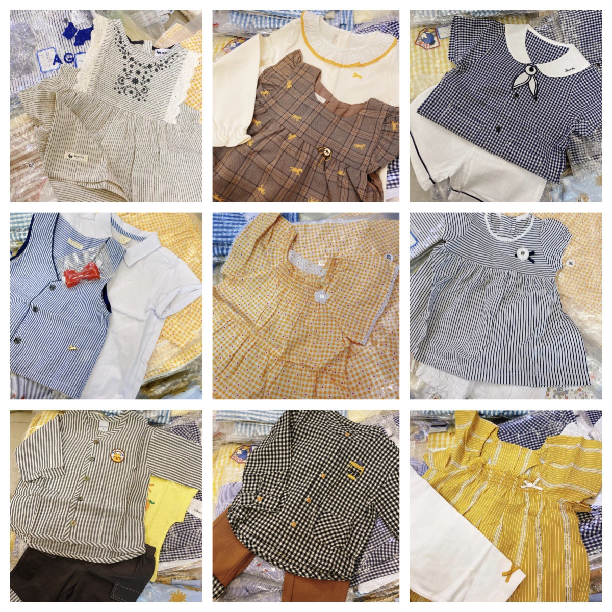 Patpat ropa infantil transfronteriza primavera y otoño vestido de niña camisa a rayas delgada comercio exterior miscelánea