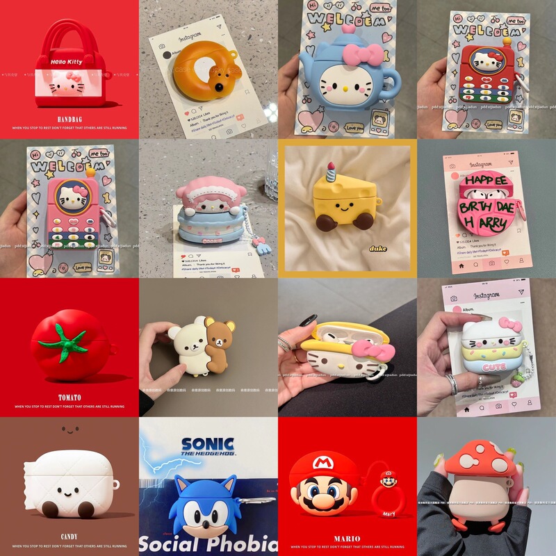 Cute Kt Cat Phone AirPods Pro Apple Bluetooth Headphone Shell 2/3/4 Generation Cartoon Protective Cover Suitable for Women