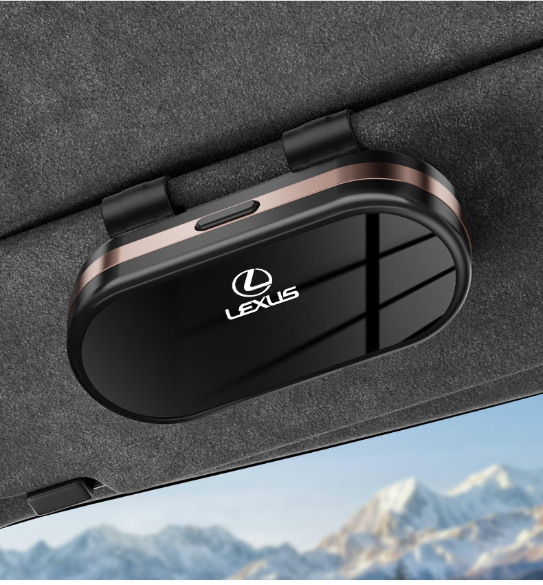 High-End Car-Mounted Glasses Case, Sun Visor Sunglasses Clip, Car Interior Glasses Holder, Sunglasses Storage Box, Glasses Stand
