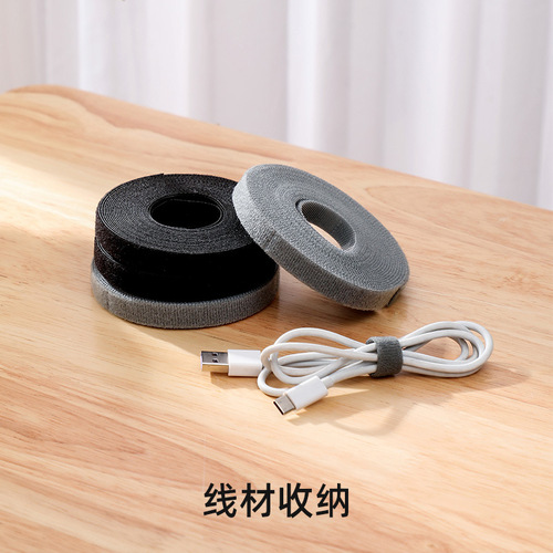New cable management belt with point-break data cable management device Velcro cable management belt with cutable straps and sticky buckles 5M