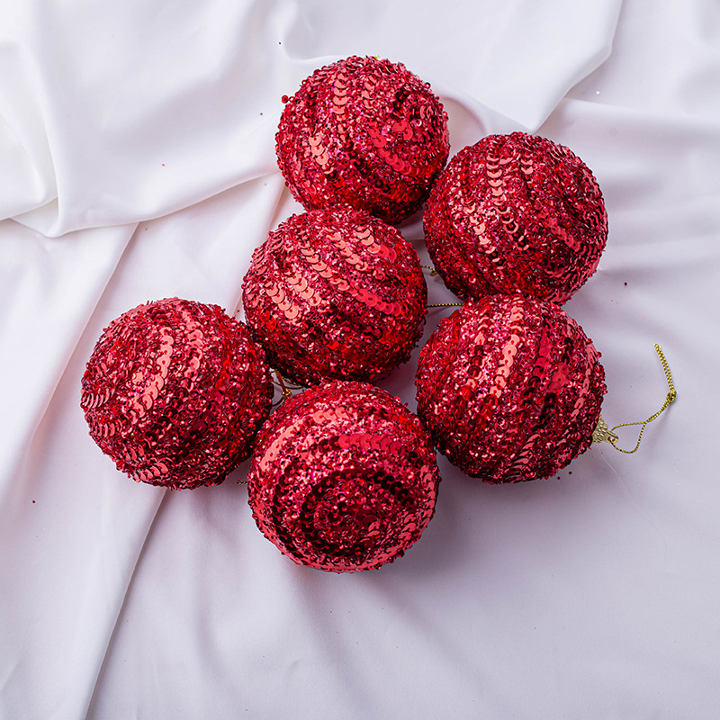 8cm6 flor roja oblea espuma BOLA DE Navidad decoración suministros centro comercial ventana hogar colgante bola