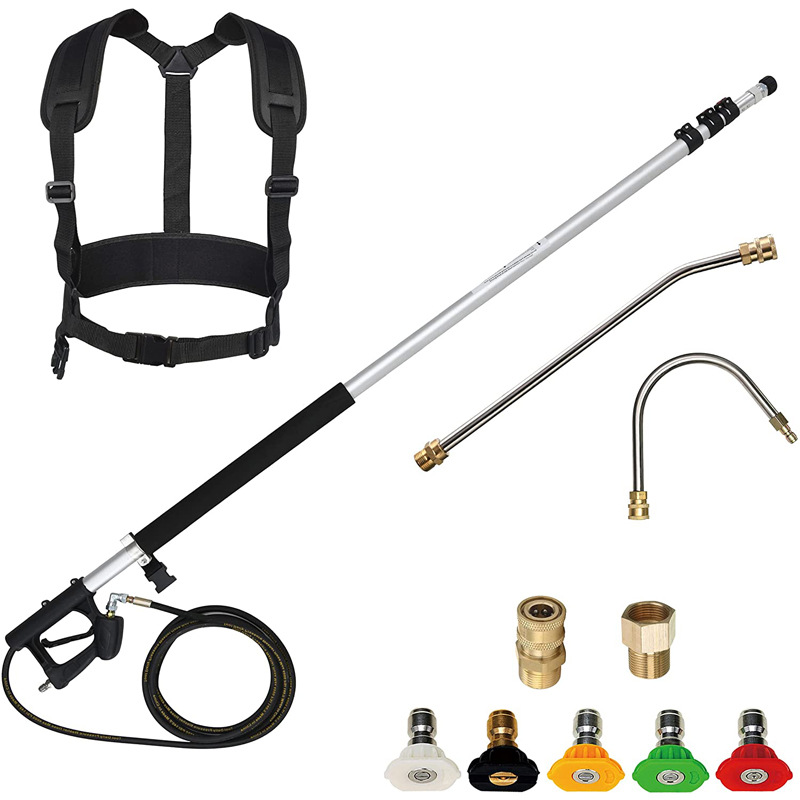 高压水枪伸缩杆加长18FT延长杆清洗外墙清除广告高压清洗机附件