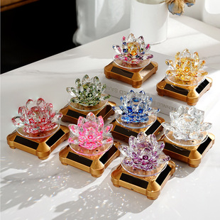 Crystal Lotus car solar decoration jewelry gold counter decoration new house counter crystal decoration