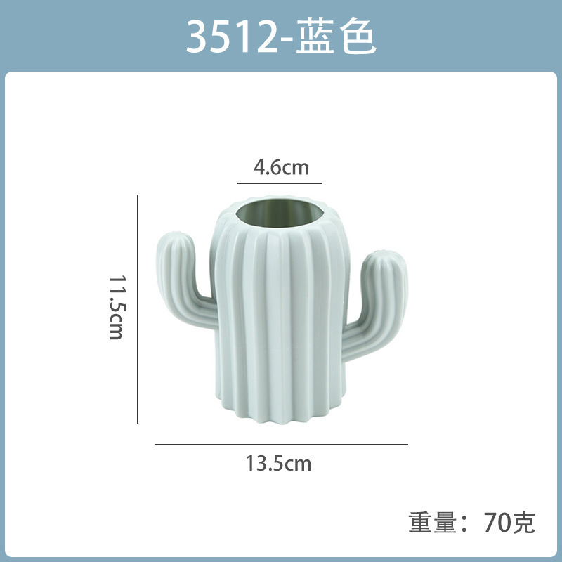 Creativo novela multi-funcional lindo cactus pluma titular florero sala de estar escritorio decoración fábrica al por mayor