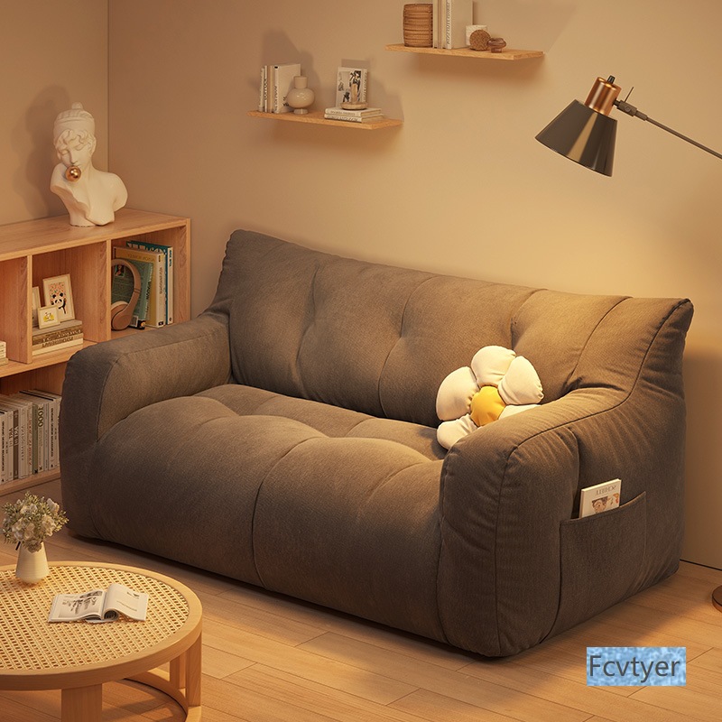 Fabric Sofa Living Room Small Apartment 2025 New Rental House Double Three Person Tatami Rest Area Lazy Sofa