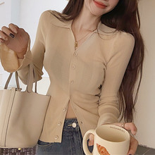 2023新款纯欲针织衫女春秋季轻薄透视感打底修身长袖针织上衣