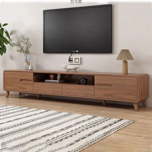 Tv Cabinet Living Room Home Floor-Standing Simple Modern Coffee Table Combination Small Apartment Solid Wood 2025 New Tv Cabinet
