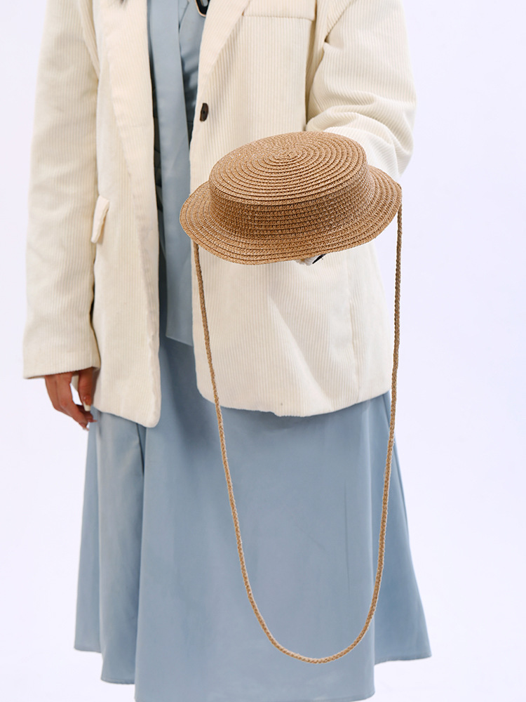 Straw Bag Hat Woven Bag Seaside Beach Vacation Style 2025 New Cute Straw Bag Mobile Phone Crossbody Small Bag