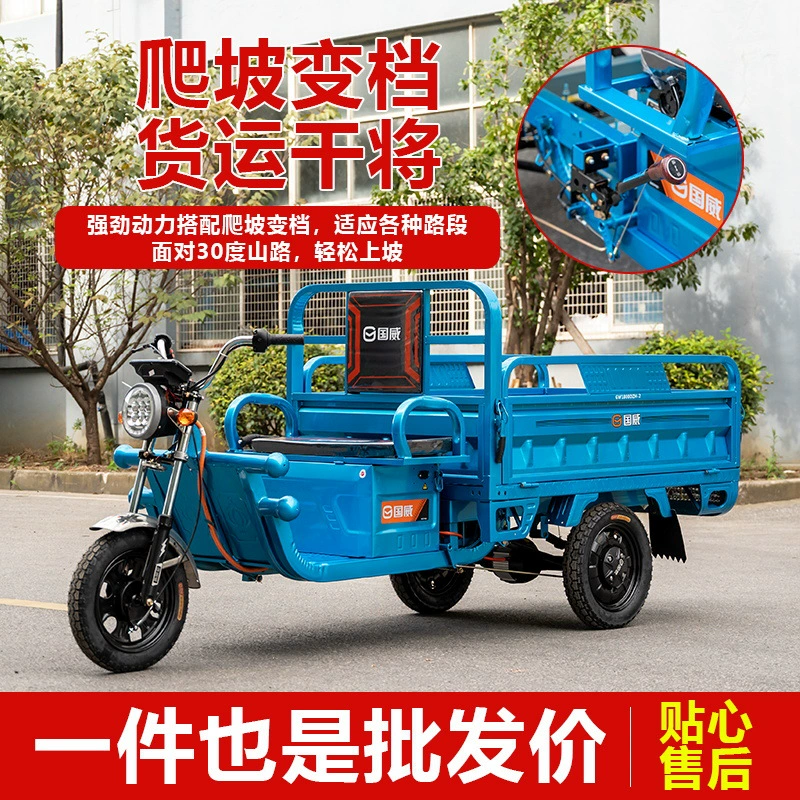 Guowei электрический трехколесный велосипед тянет груз