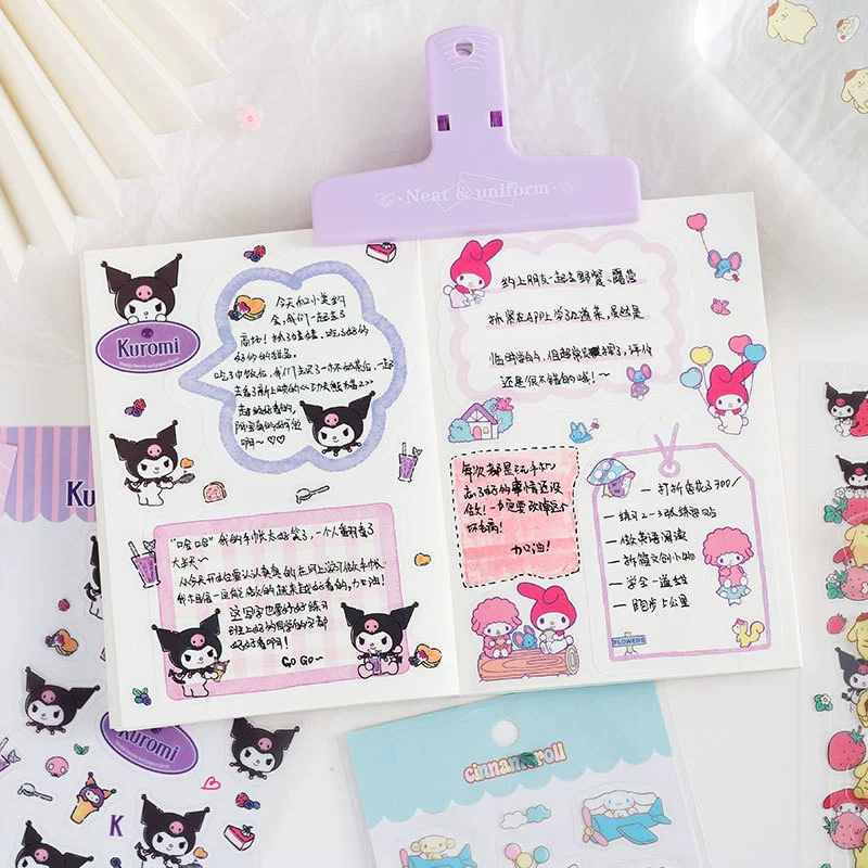 SL-13 корейская версия Sanrio Kuromi Merlotian Jade Guidou прозрачный PVC блокнот декоративные наклейки