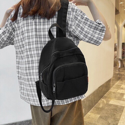 Artistic Small Shoulder Bag, Japanese Minimalist Casual Style Small Backpack,  Summer New Washed Canvas School Bag