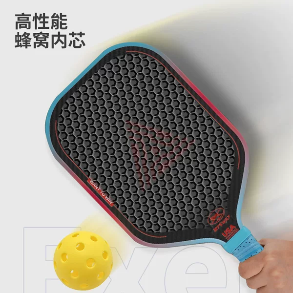 Cross-Border Competitive Carbon Fiber Pickleball Racket with Pp Honeycomb Core, Lightweight Professional Training Pickleball Racket, Manufacturer Wholesale